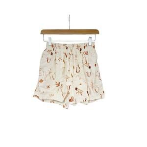 Peppermayo Womens Printed Linen Cotton Blend Drawstring Beach Shorts Womens 0